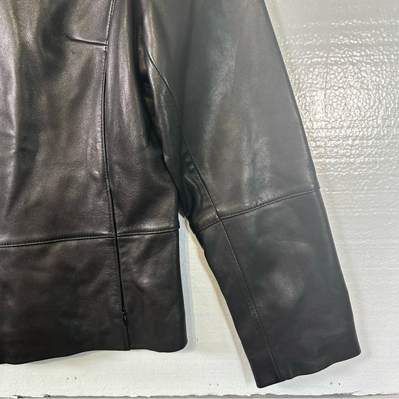 Lambskin Black Leather Jacket‎ with Stand Up Collar Women’s Size Medium - Picture 4 of 14